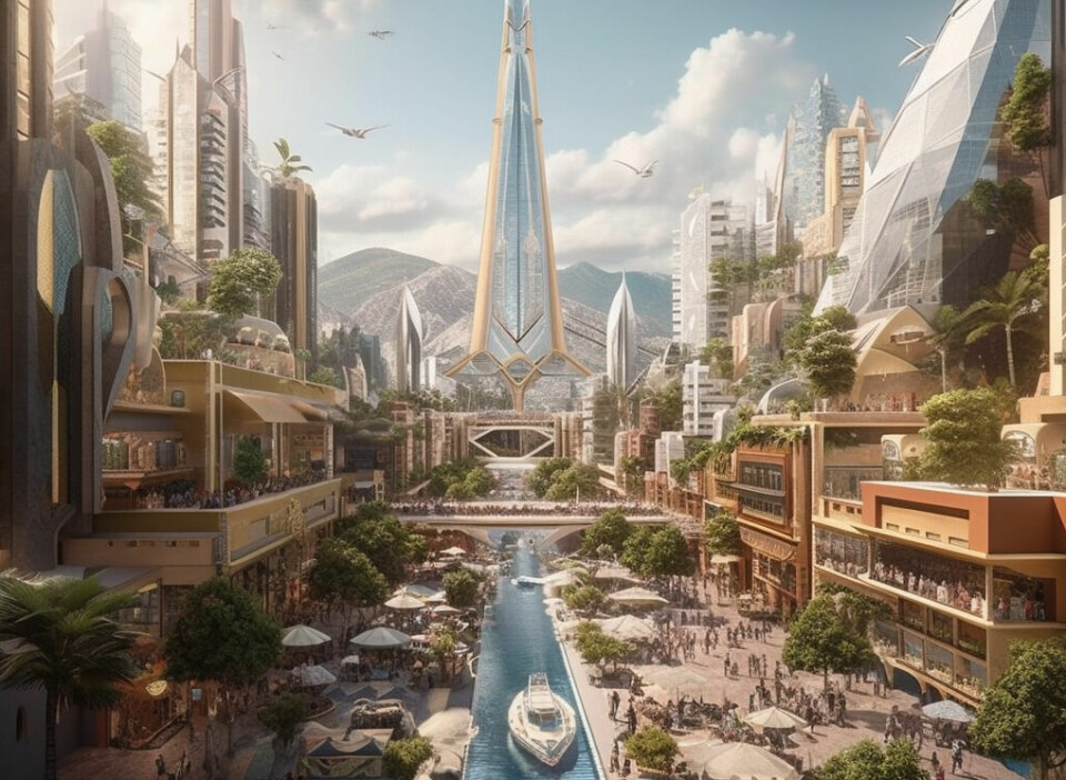 'Hvordan Oslo ville sett ut om det var Dubai'. Slik tolket Midjourney dette